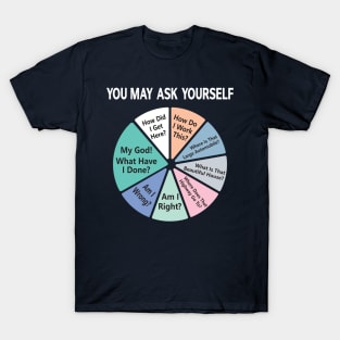 80's Music Retro Lyrics, You May Ask Yourself Pie Chart T-Shirt